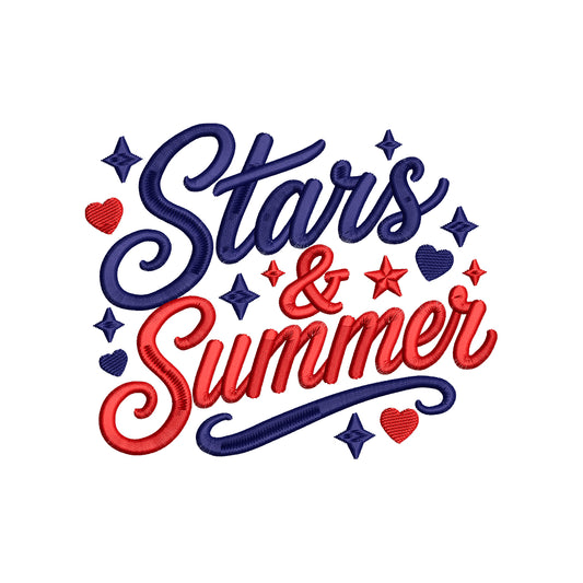 Stars and Summer 4th of July Embroidery Design Patriotic Independence Day Quote - SG13052612