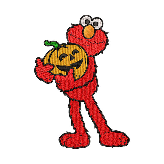 Elmo with Pumpkin Embroidery Design - SG130530