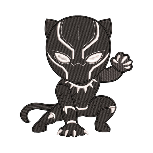 Chibi Black Panther Embroidery Design - SG130547