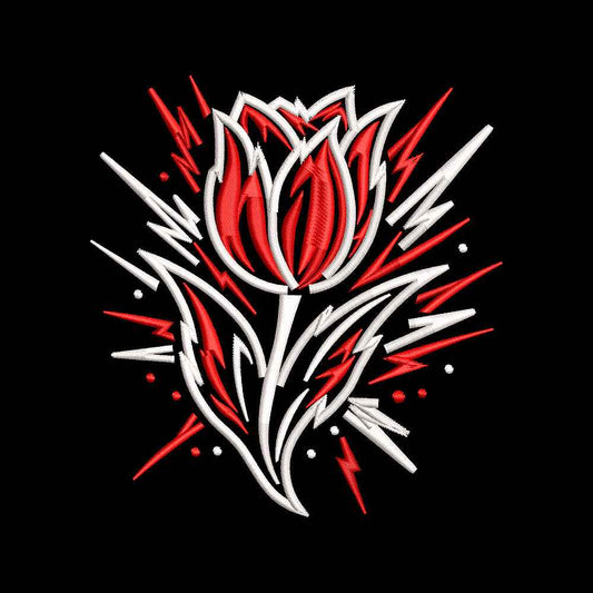 Fall Tulip Sketch Embroidery Design | Modern Autumn Floral Machine Embroidery Pattern - SG13072602