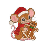 Christmas Mouse with Gingerbread Embroidery Design - SG13132601