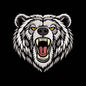Roaring Grizzly Bear Embroidery Design - Fierce Animal Mascot Motif SG31072653