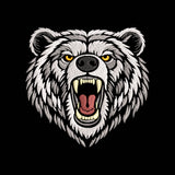 Roaring Grizzly Bear Embroidery Design - Fierce Animal Mascot Motif SG31072653