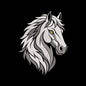 Elegant White Horse Embroidery Design - Minimalist Equine Motif SG31072657