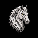 Elegant White Horse Embroidery Design - Minimalist Equine Motif SG31072657