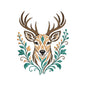 Boho Floral Deer Embroidery Design - Woodland Stag Motif SG31072659