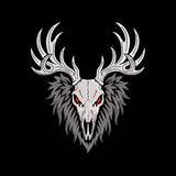 Halloween Deer Skull Embroidery Design - Gothic Red Eye Stag Motif SG31072661
