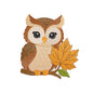 Light Sketch Autumn Owl Embroidery Design For Machine