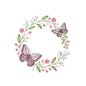 Ripple Butterfly Floral Wreath Embroidery Design For Machine