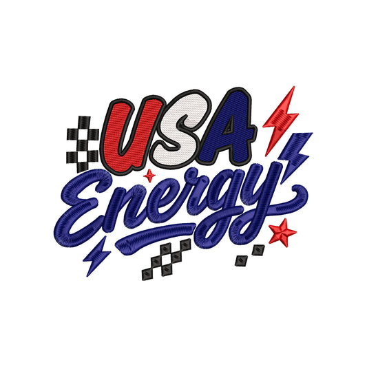 USA Energy 4th of July Embroidery Design Patriotic Independence Day Quote - SG15052602