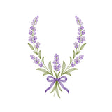 Ripple Lavender Floral Wreath Machine Embroidery Design - SG15092606