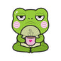 Cute Frog Coffee Embroidery Design Kawaii Animal with Mug - SG16042603