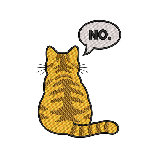 Funny Cat “No.” Embroidery Design Minimalist Sarcastic Cat Quote - SG16042606