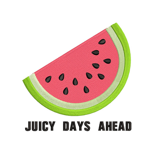 Juicy Days Ahead Summer Embroidery Design with Watermelon - SG16042609