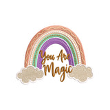 You Are Magic Rainbow Embroidery Design Boho Clouds Inspirational Quote - SG16042626