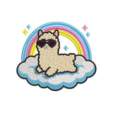 Cute Llama Rainbow Embroidery Design Alpaca Kawaii Animal Kids Baby - SG16042630