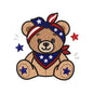 Patriotic Teddy Bear 4th of July Embroidery Design Independence Day - SG16052601
