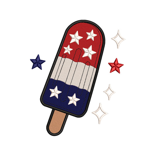 Patriotic Popsicle 4th of July Embroidery Design Independence Day - SG16052602