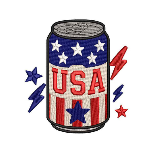 USA Patriotic Soda Can Embroidery Design 4th of July Independence Day - SG16052605