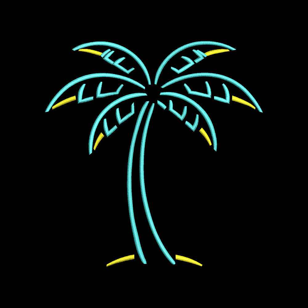 Palm Tree Summer Embroidery Design Tropical Beach - SG16052608
