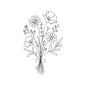 Wildflower Bouquet Floral Line Art Embroidery Design Botanical Flowers Sketch - SG16052617