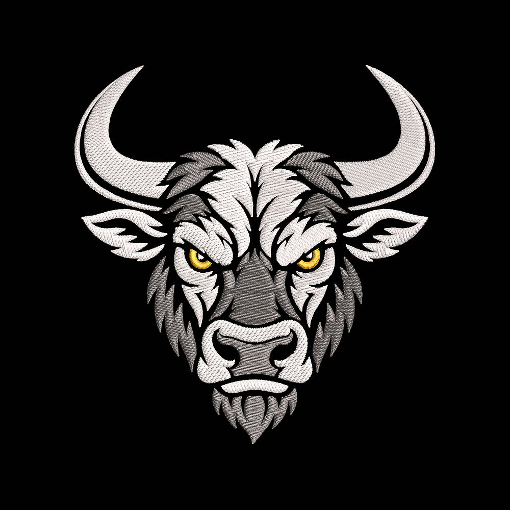 Fierce Bull Head Embroidery Design - Taurus Mascot Motif SG31072662