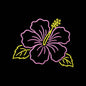Pink Hibiscus Flower Embroidery Design Tropical Floral Botanical Art - SG17062603