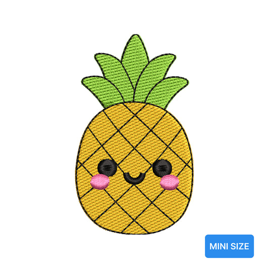 Mini Pineapple Embroidery Design Cute Summer Tropical Fruit Motif - SG18052611