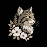 Boho Floral Cat Embroidery Design - Botanical Cat Motif SG31072670