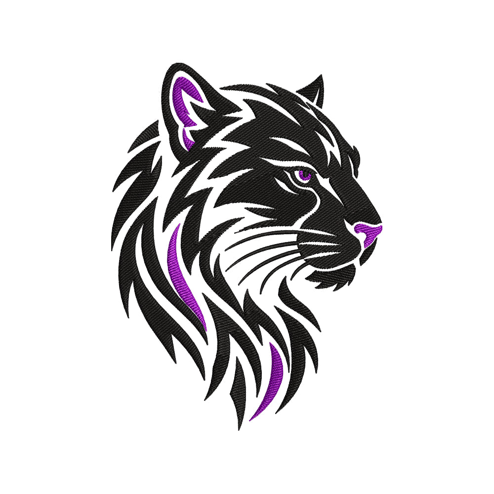 Purple Panther Embroidery Design - Fierce Feline Motif SG31072671