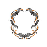 Ripple Bat Halloween Wreath Embroidery Design - SG18092601