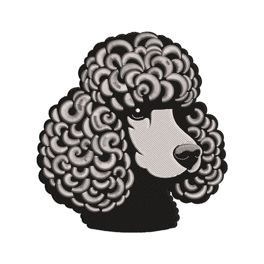 Realistic Poodle Portrait Embroidery Design - SG190331