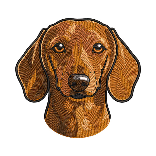 Realistic Dachshund Portrait Embroidery Design - SG190337