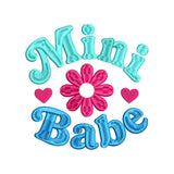 Mini Babe Baby Quote Embroidery Design Cute Floral Typography Nursery Art - SG19062603