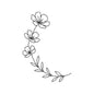Minimal Floral Corner Embroidery Design | Elegant Flower Outline for Clothing, Gifts & Home Decor - SG19062605