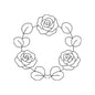 Rose Floral Wreath Embroidery Design | Elegant Flower Circle for Monograms, Gifts & Home Decor - SG19062606