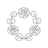 Rose Floral Wreath Embroidery Design | Elegant Flower Circle for Monograms, Gifts & Home Decor - SG19062606