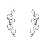 Minimal Floral Frame Embroidery Design | Elegant Symmetrical Flower Border for Monograms, Gifts & Home Decor - SG19062607