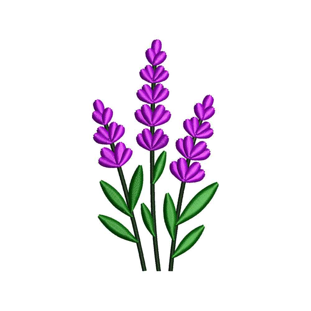 Lavender Floral Embroidery Design | Purple Wildflower Botanical Bouquet Pattern - SG19062608