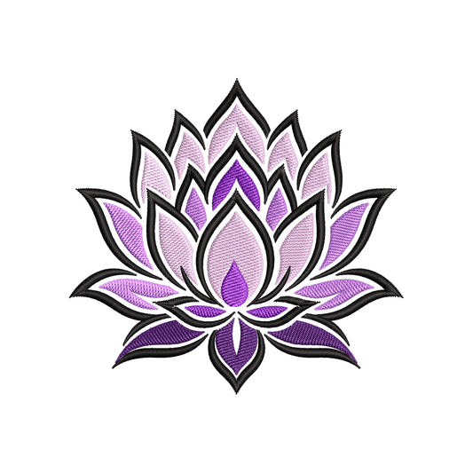 Purple Ombre Lotus Embroidery Design - Spiritual Chakra Motif SG31072676
