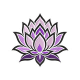 Purple Ombre Lotus Embroidery Design - Spiritual Chakra Motif SG31072676