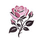 Graphic Tattoo Rose Embroidery Design - Pink Dark Floral Motif SG31072677