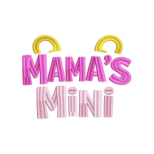 Mama's Mini Baby Quote Embroidery Design Cute Newborn Typography Nursery Art - SG20062603