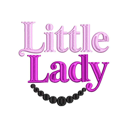 Little Lady Baby Quote Embroidery Design Cute Girl Typography Nursery Art - SG20062607