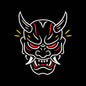 Halloween Oni Mask Embroidery Design | Japanese Demon Face Machine Embroidery Pattern - SG20072602