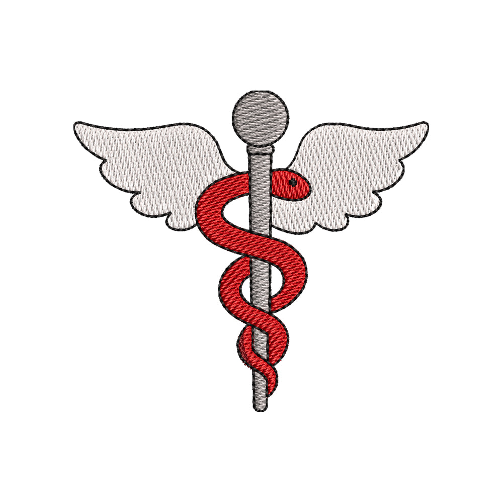 Mini Caduceus Embroidery Design - Medical Symbol Motif SG31072681