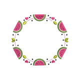 Watermelon Summer Frame Embroidery Design Monogram Wreath - SG21052601