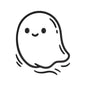 Cute Ghost Halloween Embroidery Design Simple Spooky Character Minimal Outline Art - SG21062603