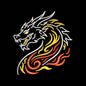 Dragon Flame Embroidery Design | Fantasy Fire Dragon Machine - SG21072601