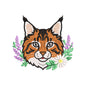 Realistic Lynx Floral Wildlife Design | Animal Machine Embroidery Pattern - SG21072603